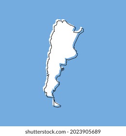Argentina map on blue background