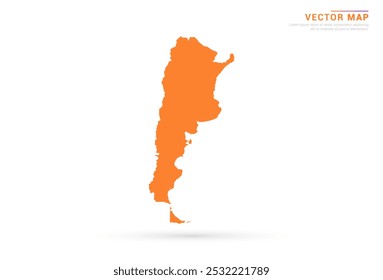 Mapa de Argentina - Estilo abstracto anaranjado aislado en Vector de fondo blanco.