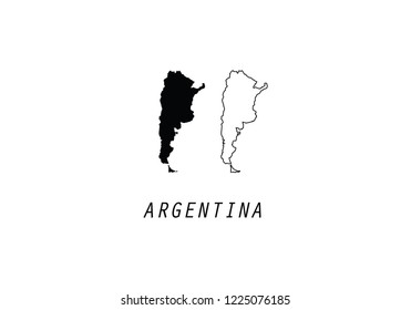 Argentina map outline country shape national borders state 