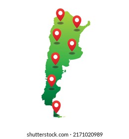 Argentina Map with pin location