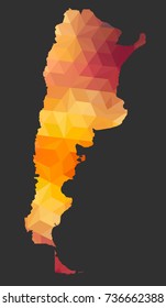 The Argentina Map of Polygonal Style 