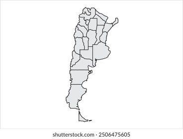 Argentina Map Quick Silver Color Background white