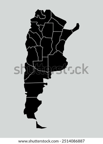 argentina map with regions isolated on white background. Map of argentina. Vector illustration