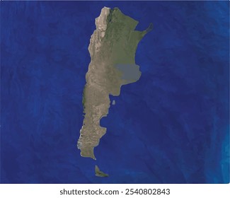 Argentina map with satellite view design style.