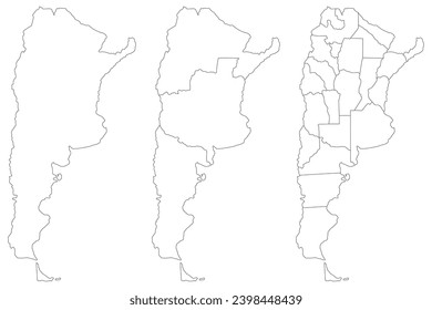 Argentina map. Map of Argentina in set