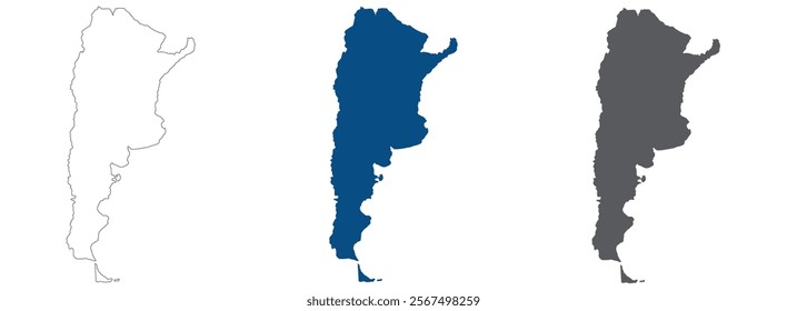 Argentina map. Map of Argentina in set color