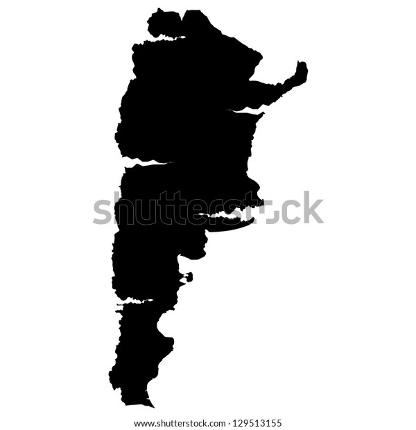 Argentina Map Silhouette Stock Vector (Royalty Free) 129513155 ...