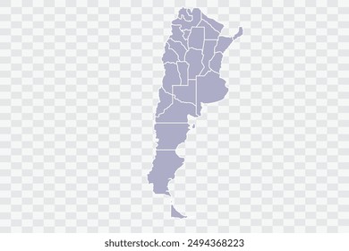 Argentina Map silver Color on White Background quality files Png