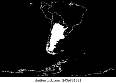 Argentina mapa sudamérica fondo negro