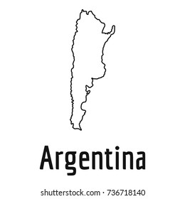 Argentina map thin line. Simple illustration of Argentina map vector isolated on white background