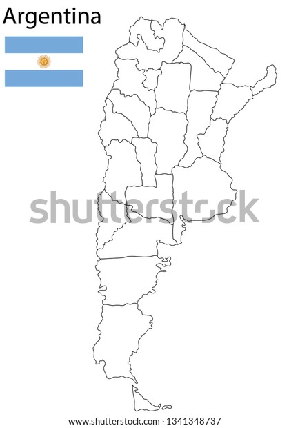 Argentina Map Vector Stock Vector (Royalty Free) 1341348737 | Shutterstock