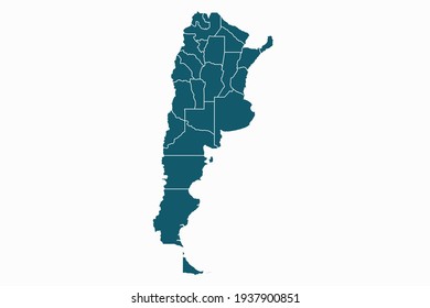 Argentina map vector. blue color on white background.