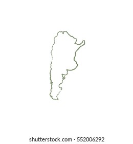 Argentina map. Vector icon. Beautiful line