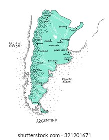 Argentina map vector illustration