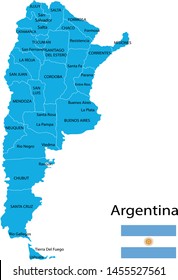 Argentina map vector illustration, map of cities