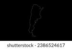 Argentina map vector illustration. Drawing with a white line on a black background.