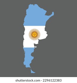 Argentina map vector illustration National flag of Argentina nationalist concept