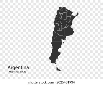 Argentina map vector, isolated on transparent background
