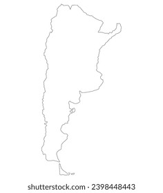 Argentina map. Map of Argentina in white color