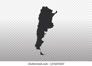 Argentina Map - World Map International vector template isolated on transparent background - Vector illustration eps 10