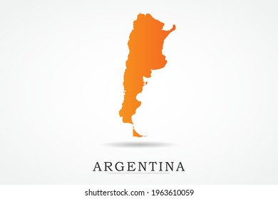 Argentinische Karte - Weltkarte, internationale Vektorvorlage mit orangefarbenem Farbverlauf-Farbe einzeln auf weißem Hintergrund - Vektorgrafik eps10