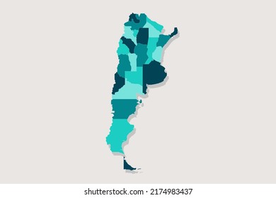 Argentina Map - World Map International vector template with High detailed including blue and green outline color isolated on white background - Vector illustration eps 10