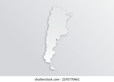 Argentina Map - World map International vector template with 3D, paper style including shadow and white color on grey background for design, education, infographic - Vector illustration eps 10