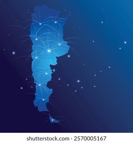 Argentina map world internet network