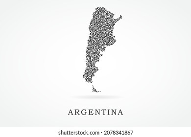Argentina Map - World map vector template with Black grid on white background  for education, infographic, design, website, banner - Vector illustration eps 10