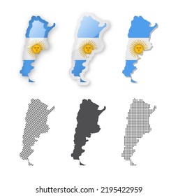 Argentina - Maps Collection. Six maps of different designs. Set of vector illustrations