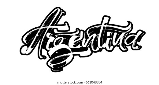 Argentina. Modern Calligraphy Hand Lettering for Serigraphy Print
