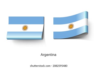 The Argentina National Flag Clothing Label Tag. Illustration Flag of Argentina Country in Latin America. Fabric Label Tag Concept Vector.