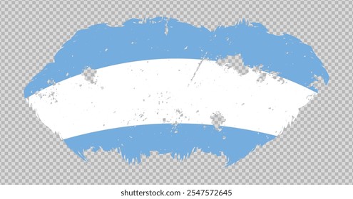 Argentina national flag with distressed stroke brush effect on isolated background