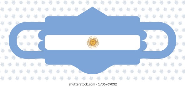 Argentina National Flag Fashionable Face Masks, fight covid-19, vector art images, design template, and illustration.