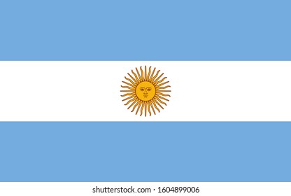 Argentina. National flag. Icon. Symbol. Vector illustration on white background.