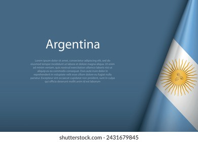 Argentina national flag isolated on dark background with copyspace