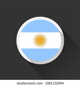 Argentina national flag on dark background. Vector illustration.