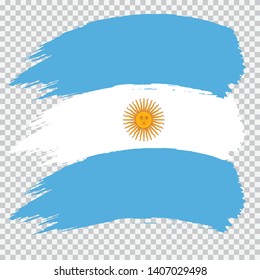 ARGENTINA national flag slpash brush vector on transparent background