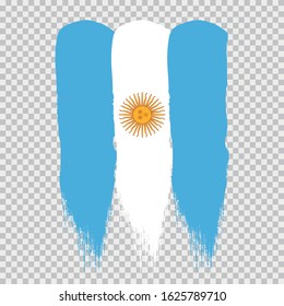 ARGENTINA national flag slpash brush vector on transparent background