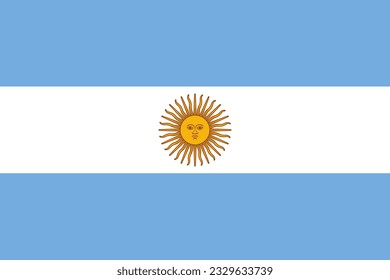 Argentina national flag. Vector illustration.