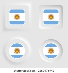 Argentina neumorphic graphic and label set. Element of impact for the use you want to make of it.
