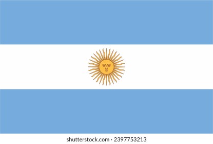 Argentina official flag vector with standard size and proportion. National flag emblem with accurate size and colors.