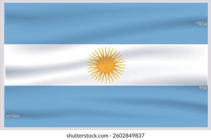 Argentina official flag vector with standard size and proportion. National flag emblem with accurate size and colors.