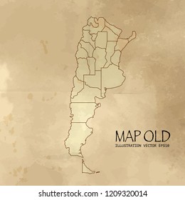 argentina on the map of Balkans in soft grunge and vintage style, like old paper with watercolor painting. VectorEPS10
