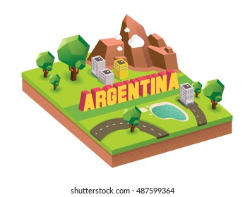 Argentina is one of  beautiful country to visit.vector illustrator