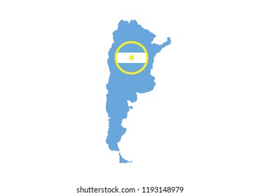Argentina outline map country shape state borders national symbol flag