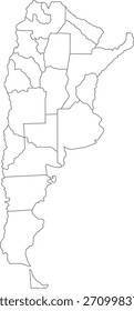 Argentina Outline map. vector illustration