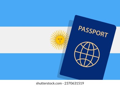 Pasaporte argentino. Antecedentes de la bandera argentina. Vector