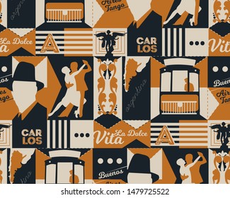 argentina pattern seamless design illustration