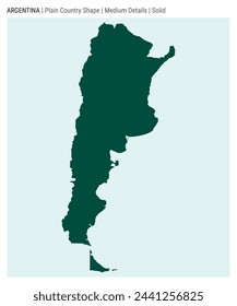 Argentina plain country map. Medium details. Solid style. Shape of Argentina. Vector illustration.